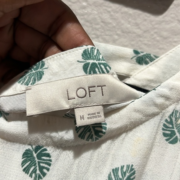 Loft Size M Women Pullover Blouse Top Tropical Flare 3/4 Sleeve Boho Vacation - Picture 3 of 8